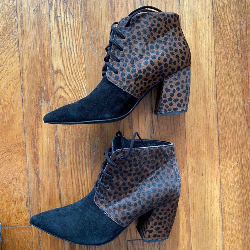Jeffrey Campbell Booties Cheetah Calf Hair Size 7
